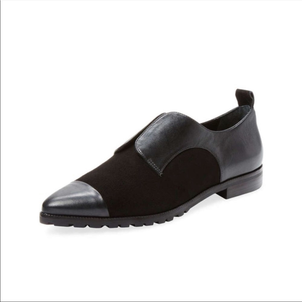 Alice + Olivia Black Oxford Loafers Pointed Toe